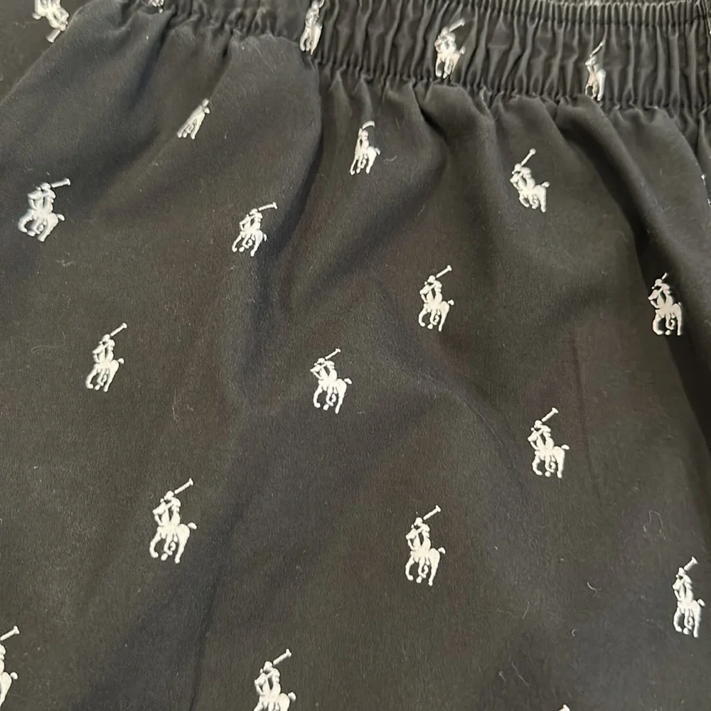 POLO RALPH LAUREN MENS LOUNGE ANN BLACK WITH MANY WHITE POLO MEN - Picture 11 of 11